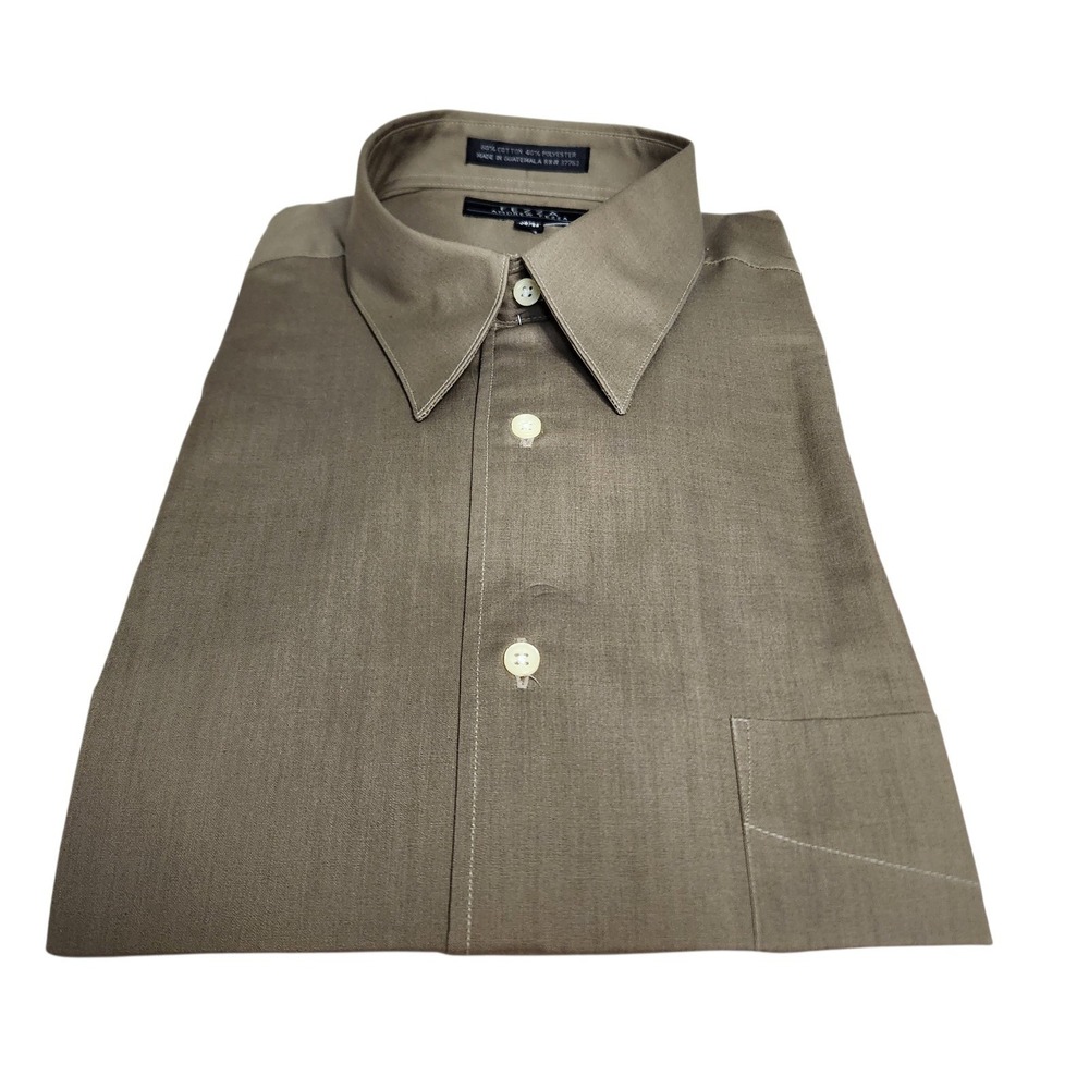 Andrew Fezza  Men's Shirt 16.5 34/35 Brown Long Sleeve Button Up . New with Tags